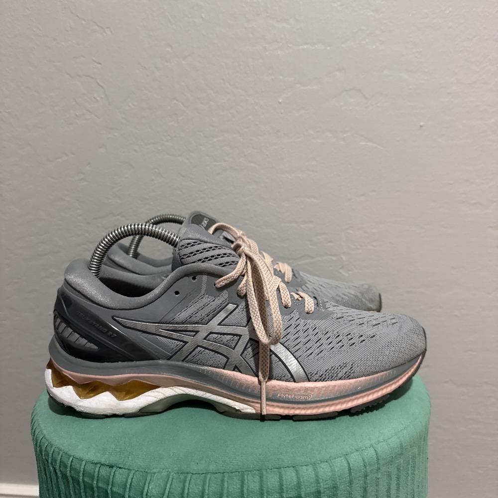 ASICS Gel Kayano 27 Womens Running Shoes Gray Pink 1012A649 Size 8.5